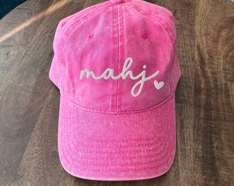 Embroidered Mahj Hat, Mahjong Accessories for Hostess Gift