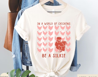 Silkie Chicken Shirt, Funny Chicken Tshirt, Women's Chicken Shirt, Chicken Mom Farm Girl Gift, Country Farming Shirt, Silkie Chicken Gift