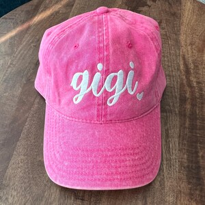 Gigi Hat, Embroidered Gigi Baseball Cap, Grandma Name Hats, New Grandma Gift, Gigi Gifts,