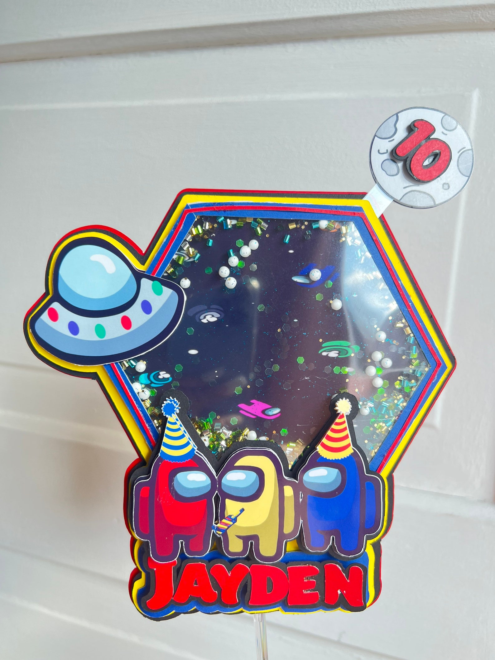 Among Us Shaker Cake Topper Among Us Cake Topper Among Us Etsy