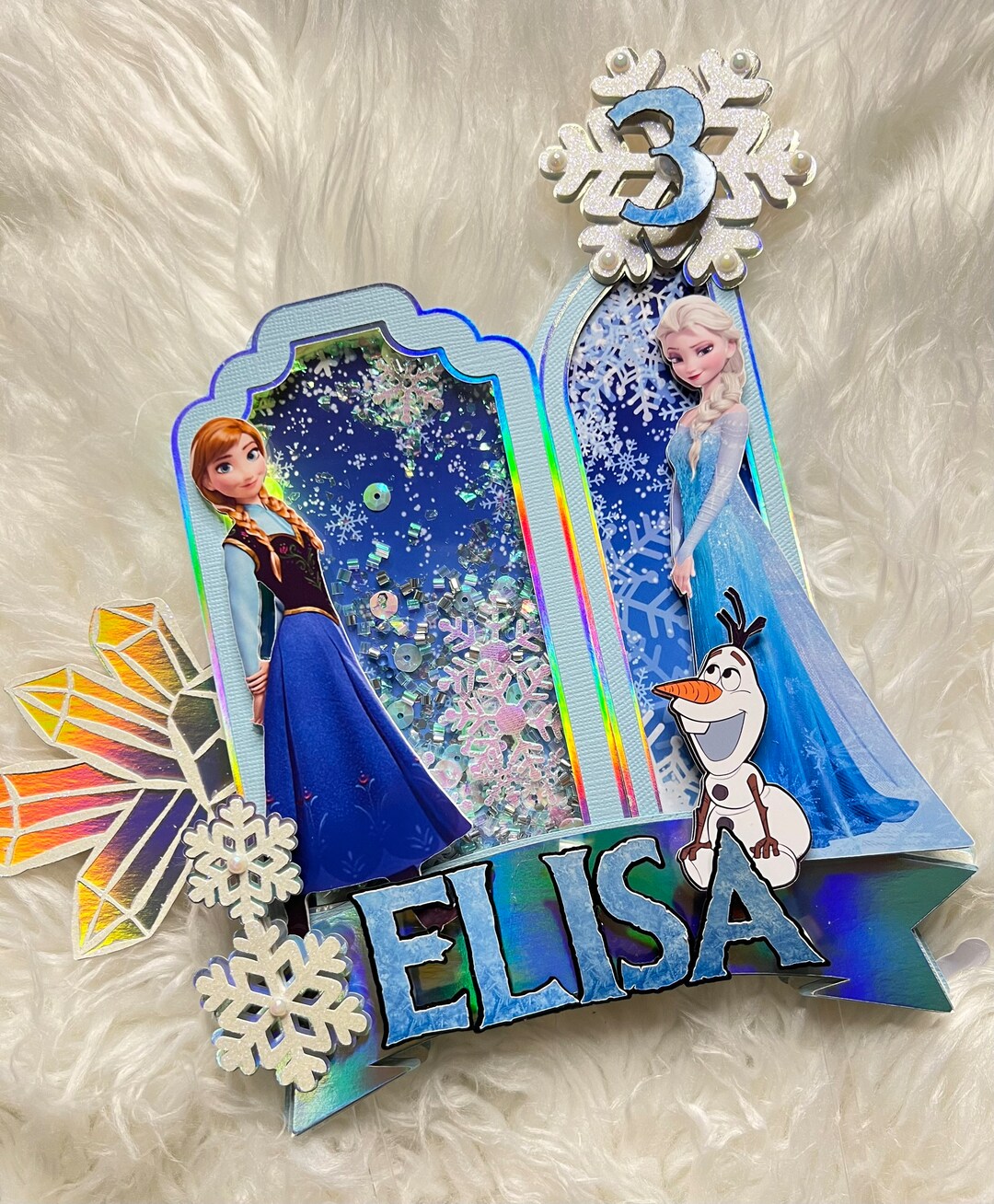 Frozen Cake Topper Anna & Elsa Cake Topper Shaker Frozen Etsy