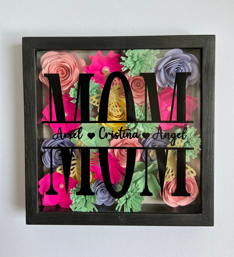 Paper Flower Shadow Box Mothers Day Gift Mom Shadow Box - Etsy