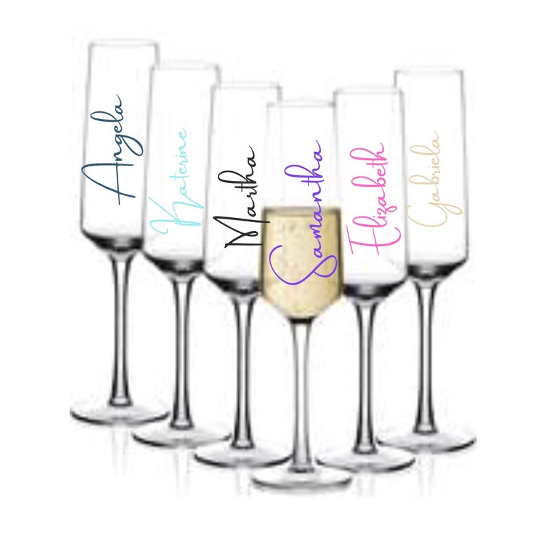 Champagne Flute Decals Luxury Foil Stickers Wedding Party Etsy