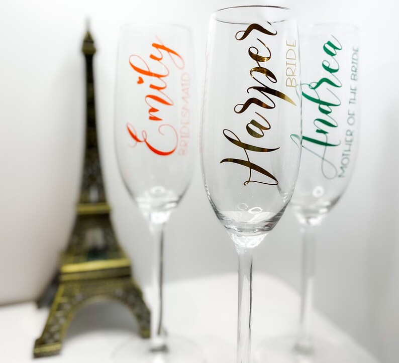 Champagne Flute Decals Luxury Foil Stickers Wedding Party Etsy