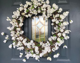 White dogwood wreath