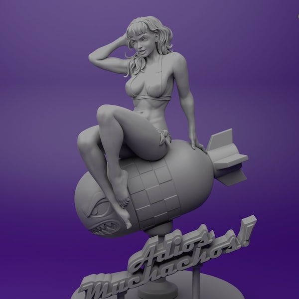 Betty Bombshell - WW2 Pinup Girl | Pin Up Art 75mm Scale Resin Miniature Figure | Tabletop Gaming