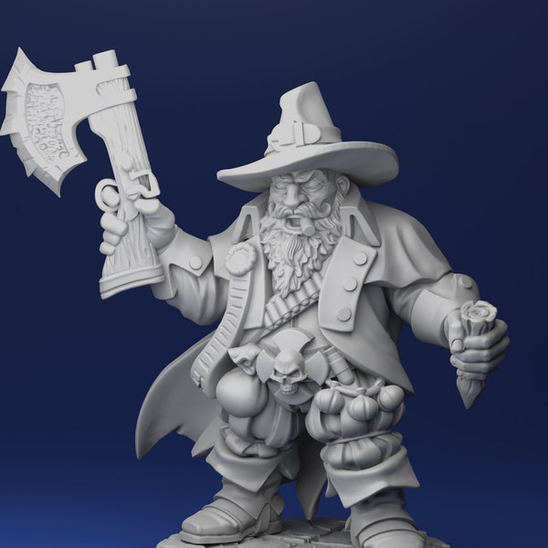 Vampire Hunter  | Fantasy 32mm Resin Miniature Figure | Dungeons & Dragons (DnD) - Unpainted Miniature - Pathfinder - Tabletop Gaming