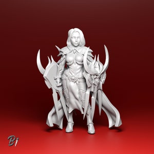 Sheah Female Death Knight Lords of Destruction 32mm Unpainted Miniature Figure Dungeons & Dragons DnD Pathfinder image 1