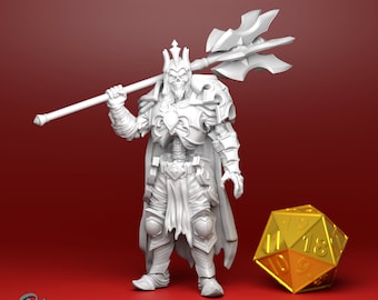 Skeleton King - Lords of Destruction | Fantasy 32mm Scale Unpainted Miniature Figure | Dungeons & Dragons (DnD) - Tabletop Gaming