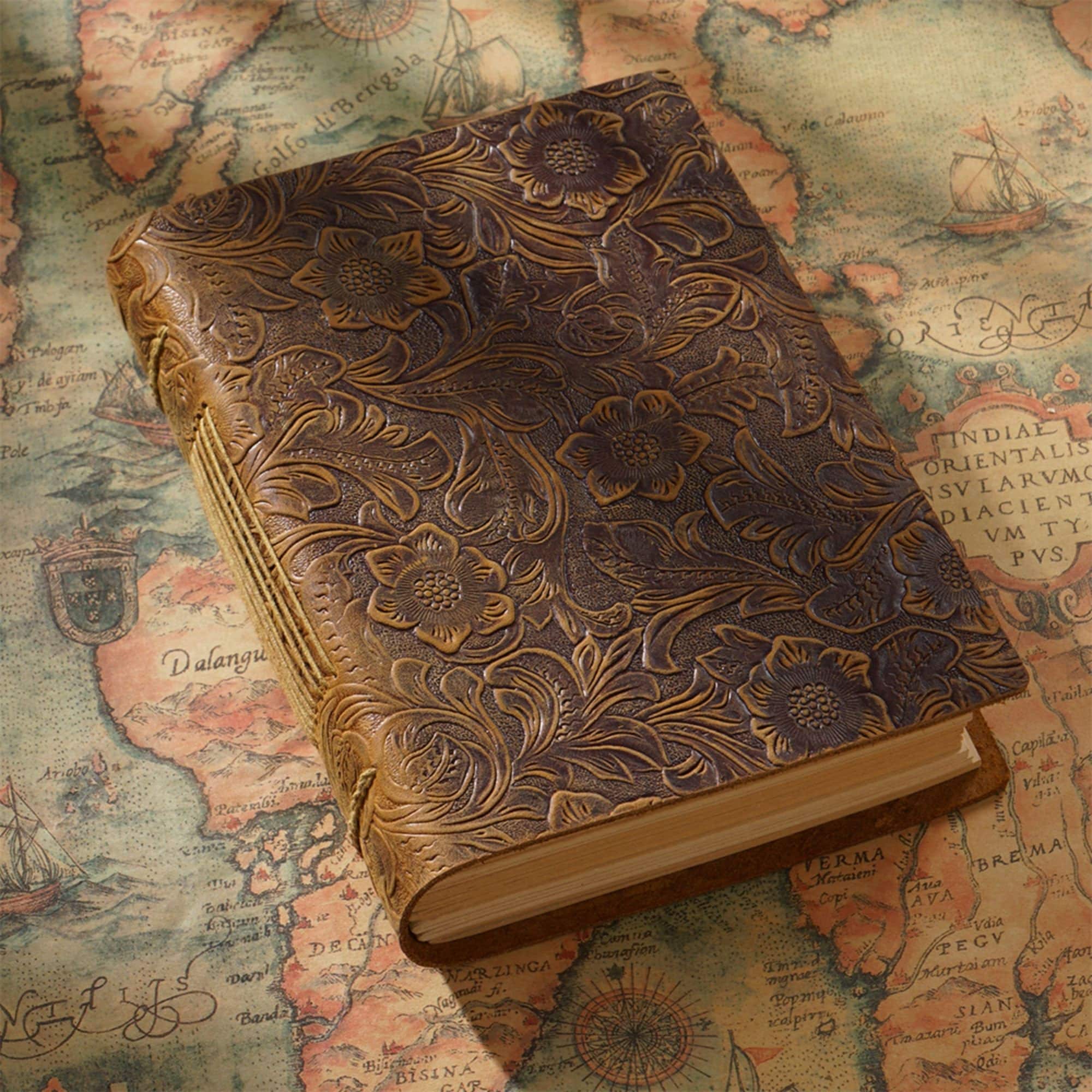 Leather Journal - Book Of Shadows Spell Book Notebook With Lock