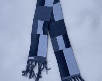 Tiny denim scarf in blue