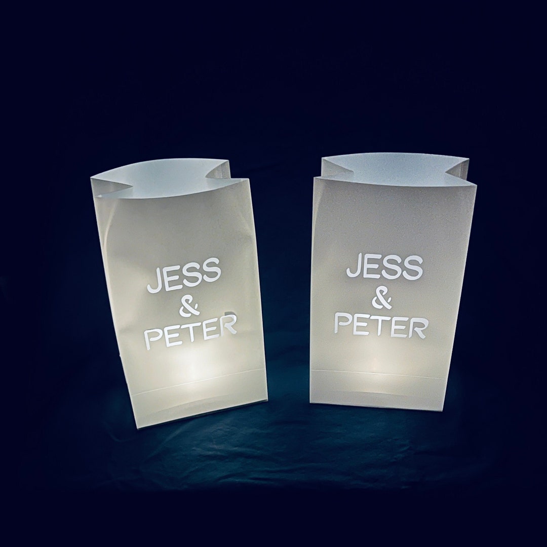 Wedding Luminarias With Couple's Names Etsy