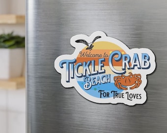 Tickle Crab Beach Kiss-Cut Magnets, Car Decal, Vinyl Magnet