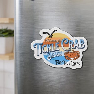 Tickle Crab Beach Kiss-Cut Magnets, Car Decal, Vinyl Magnet