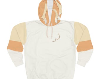 Orange Aunt Sweatshirt Unisex Pullover Hoodie (AOP), Family Matching Shirts