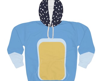 Blue Dog Dad Halloween Costume, Couples Costume, Family Costume, Unisex Adult Pullover Hoodie