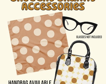 Grouchy Granny Scarf, Brown and Tan Dotted Bandana