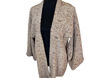 Cardigan kimono marron en soie pour femme