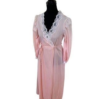 Camicia Da Notte Donna Miss Elaine In Seta Nylon – Stile Vintage, Sciancrato, Scollo A V Profondo, Lungo
