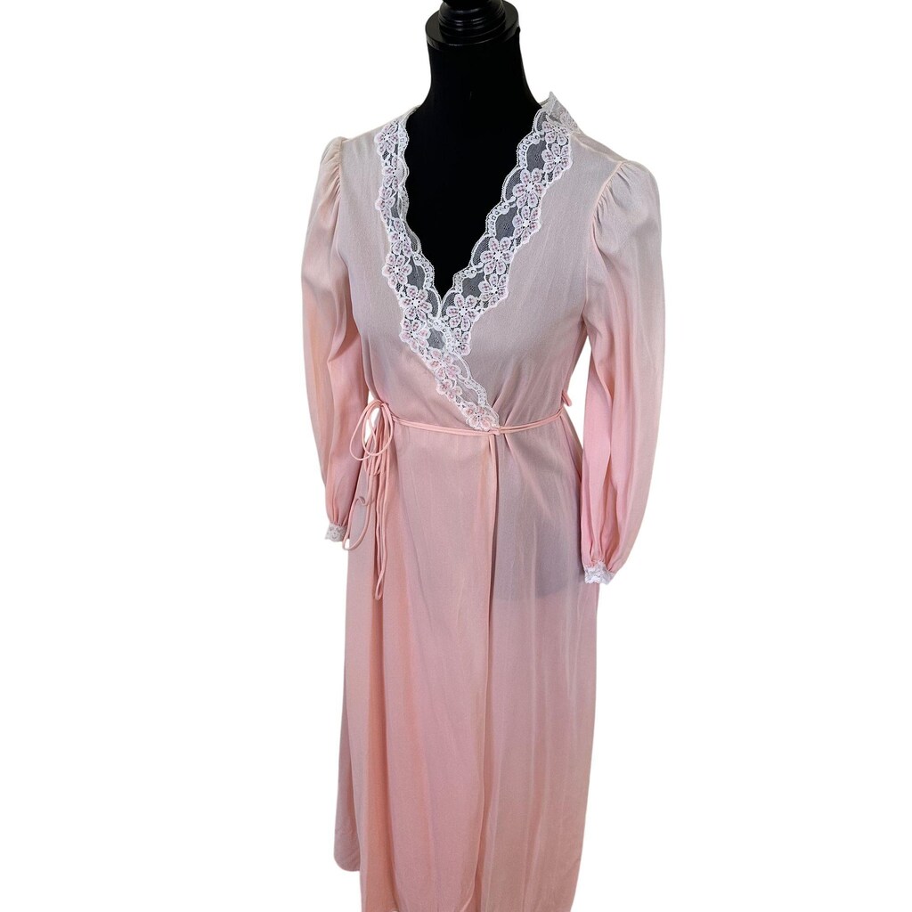 Camicia Da Notte Donna Miss Elaine In Seta Nylon – Stile Vintage, Sciancrato, Scollo A V Profondo, Lungo