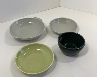 Lot of 4 MCM Green and Grey Ballerina Ovenproof Serving Dishes