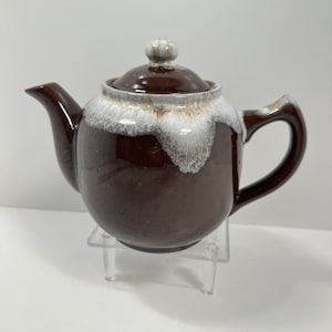 Vintage Brown Glaze Drip Glaze MCM Teapot 2 Cup Made in Japan