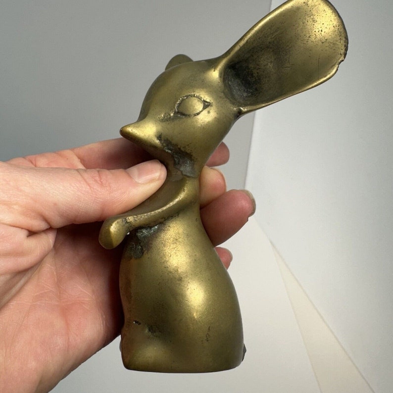 Vintage Brass Mouse Figurine Home Decor Whimsical Paperweight Etsy