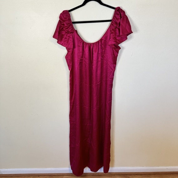 Vintage USA Union Made Pink Fuchsia Long Slip Nig… - image 3