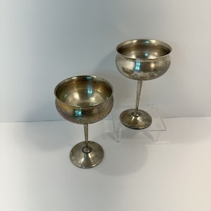 Vintage Silver Plated Goblets Set Of 2 Chalice Historical Wedding Event