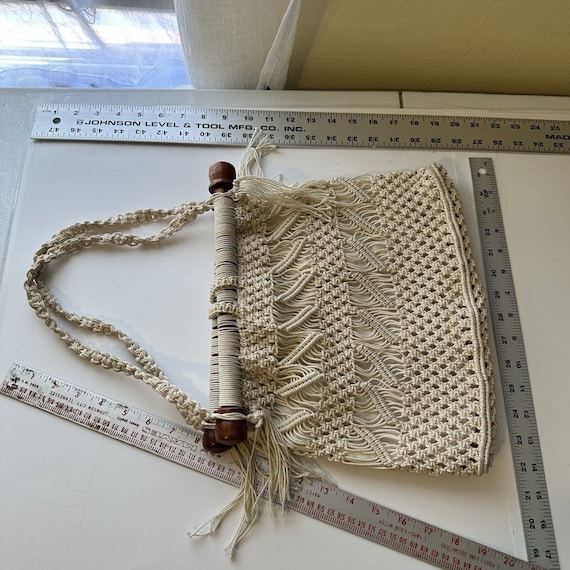 Vintage Crochet Macrame Shoulder Bag