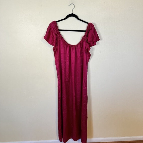 Vintage USA Union Made Pink Fuchsia Long Slip Nig… - image 2