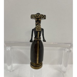 Vintage Teppich Bronze Miniature Figurine Tamar Judaica Art Articulated Arms