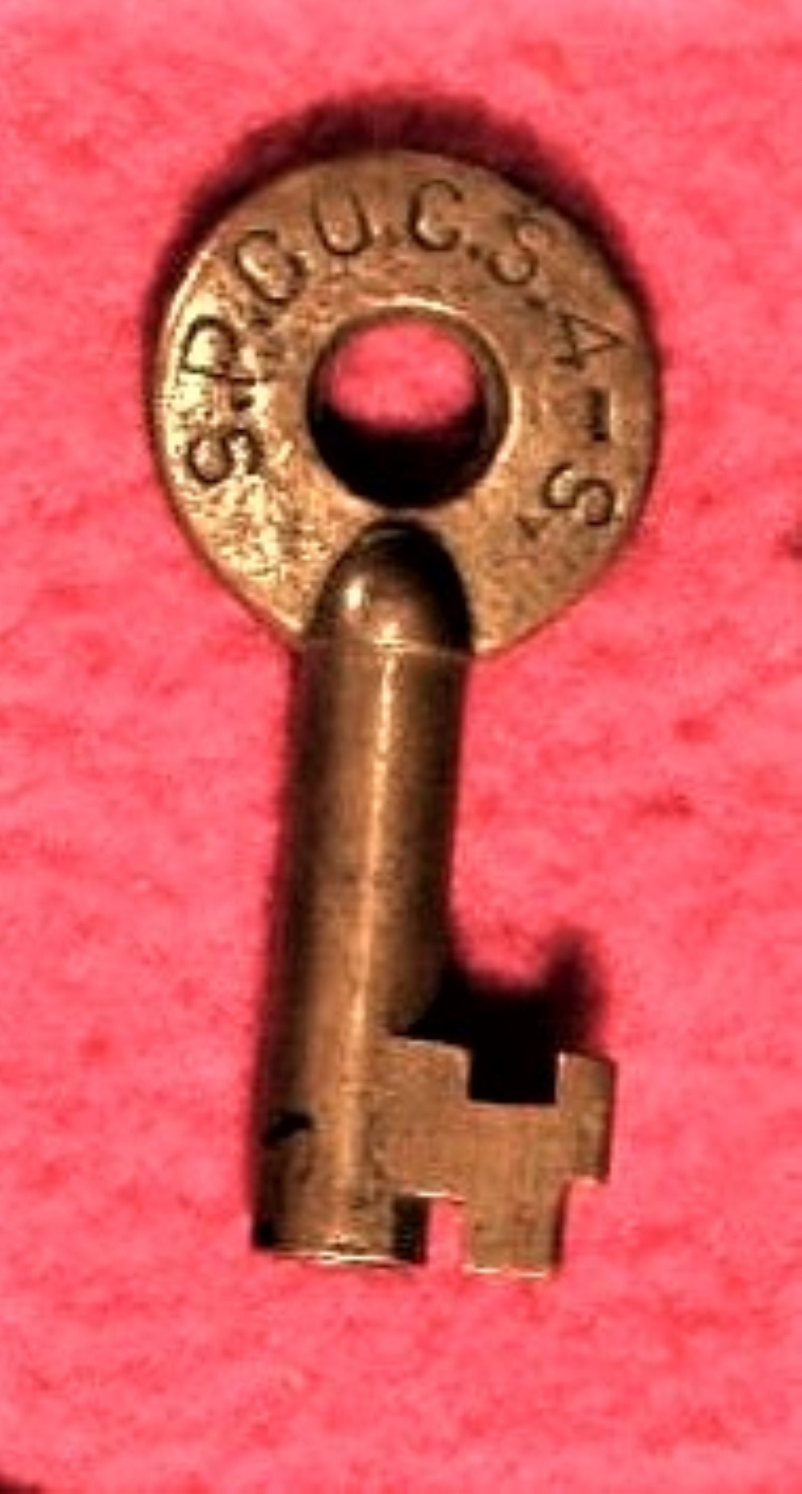 Brass Railroad Switch Key S.P.C.O.C.S45 South Pacific Etsy