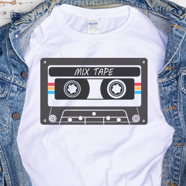 Mix tape SVG, Cassette SVG, Retro SVG, Cassette tape svg, 80s svg Design, 90s svg Vintage Cassette, Cricut Designs.