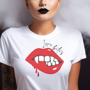 Love Bites SVG PNG PDF, Halloween Svg, Svg de vampire, dents de vampire, sang de vampire, crocs de vampire, téléchargement numérique, sublimation.