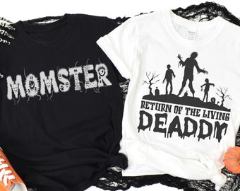 Momster と Deady SVG PNG PDF、ハロウィン カップル SVG、Dadcula SVG、Deaddy SVG、ハロウィン 両親 SVG、ハロウィン Cricut、カップル コスチューム