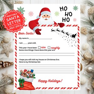Brief an den Weihnachtsmann druckbar, Kinderbrief an den Weihnachtsmann, Kinder Weihnachtswunschliste, Lieber Weihnachtsmann Brief, druckbar, Weihnachtsmann Vorlage, einfach zu drucken