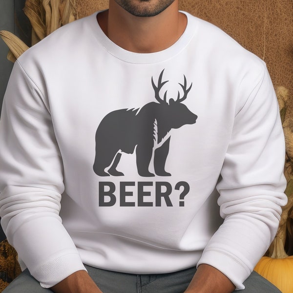 Beer? SVG PNG PDF, Bear Deer Antlers, Funny Hunting Shirt, Hunter svg, Outsider, Outdoorsy, Camping, Fishing Shirt, Hunting Shirt, Elk Svg