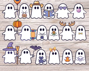 Cute Ghosts SVG PNG PDF, Spooky Ghosts svg, Ghost Bundle svg, Halloween Clipart, Sheet Ghost Svg Png, Witch Ghost, Pumpkin Spice Latte.