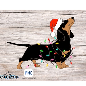 Weihnachten Dackel Lichter PNG Clipart, Hund Weihnachtsbeleuchtung, fröhliche Pawmus, Hund Mama, Hundeliebhaber Png, lustiger Hund Sublimation digitaler Download