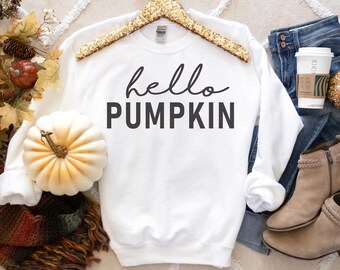 Hello Pumpkin SVG, Fall SVG, Koszulka jesienna, Koszulka na Halloween, Jesień png, Jesień svg, Święto Dziękczynienia SVG, Dynia svg, Projekt Cricut Fall
