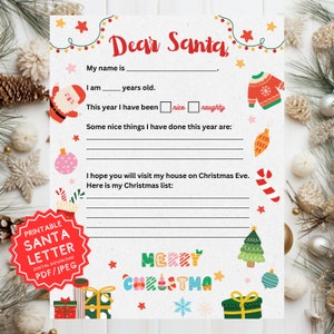 Brief an den Weihnachtsmann druckbar, Kinderbrief an den Weihnachtsmann, Kinder Weihnachtswunschliste, Lieber Weihnachtsmann Brief, druckbar, Weihnachtsmann Vorlage, einfach zu drucken