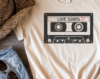 Vintage cassette tape SVG cutting files, Cassette svg, Retro tshirt, Tape tshirt, silhouette files, cricut designs, Cassette PNG, Tape svg