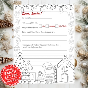 Brief an den Weihnachtsmann druckbar, Kinderbrief an den Weihnachtsmann, Kinder Weihnachtswunschliste, Lieber Weihnachtsmann Brief, druckbar, Weihnachtsmann Vorlage, einfach zu drucken
