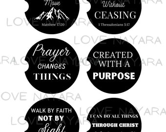 Christian Bible Verse Coaster Set | Scripture Home Decor (Digital Files)