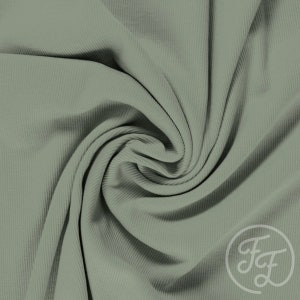 Sage Rib knit Jersey 4 way stretch 1 mm rib Family Fabrics