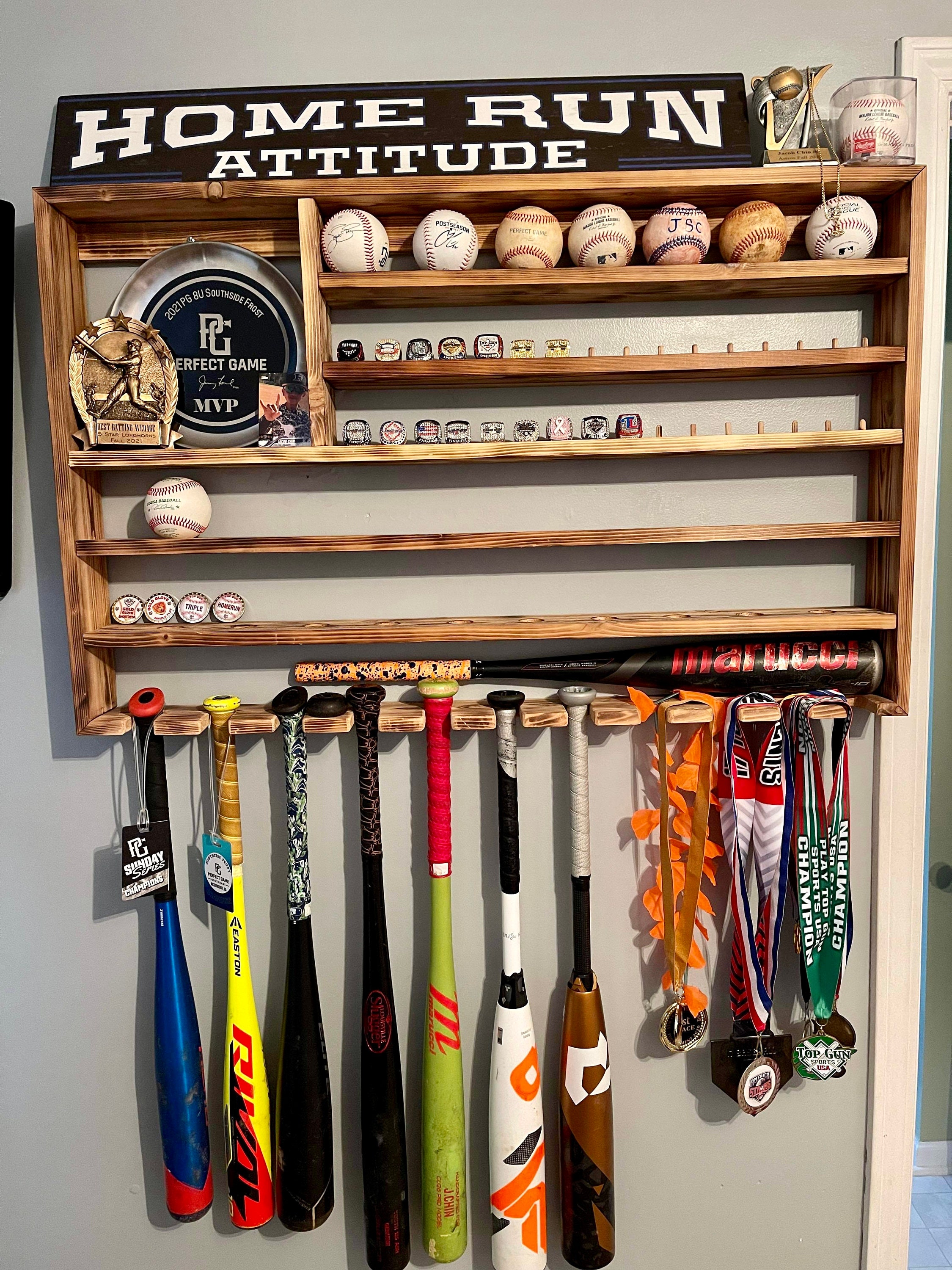 American flag baseball display