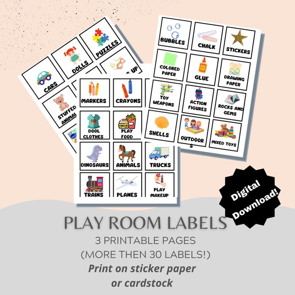 Playroom Labels - Etsy
