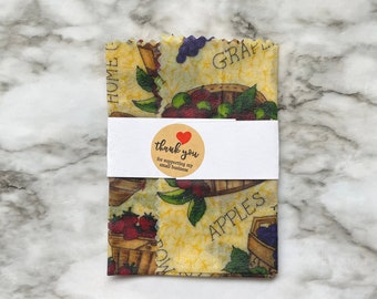 Beeswax Wrap, sourdough jar cover, reusable eco friendly, country cottage, small