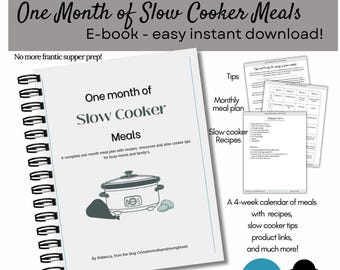 Slow Cooker Cookbook: Healthy Recipes, Meal Plan (Digital Download)